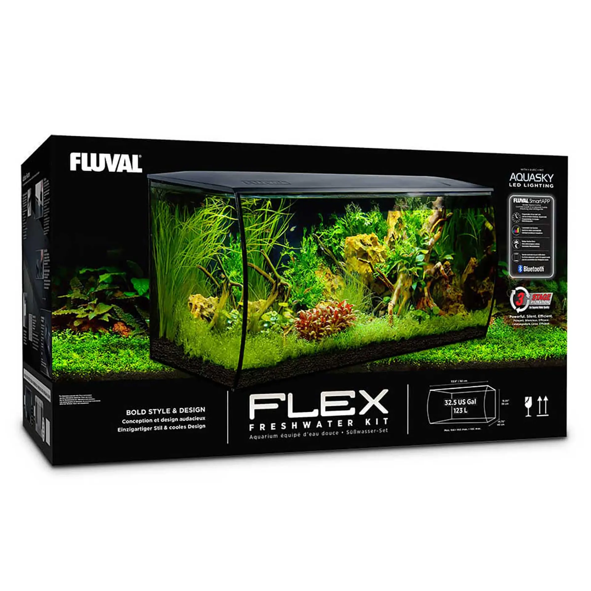 Fluval Acuario Flex Negro 123 L agua dulce 1