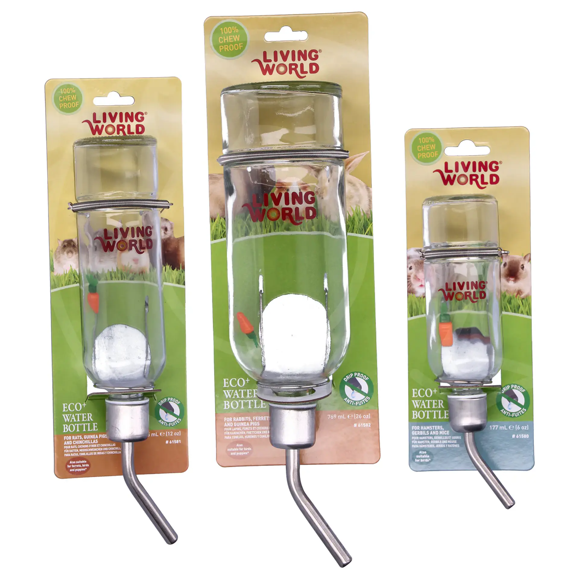 Bebedero Botella Vidrio Living World 1