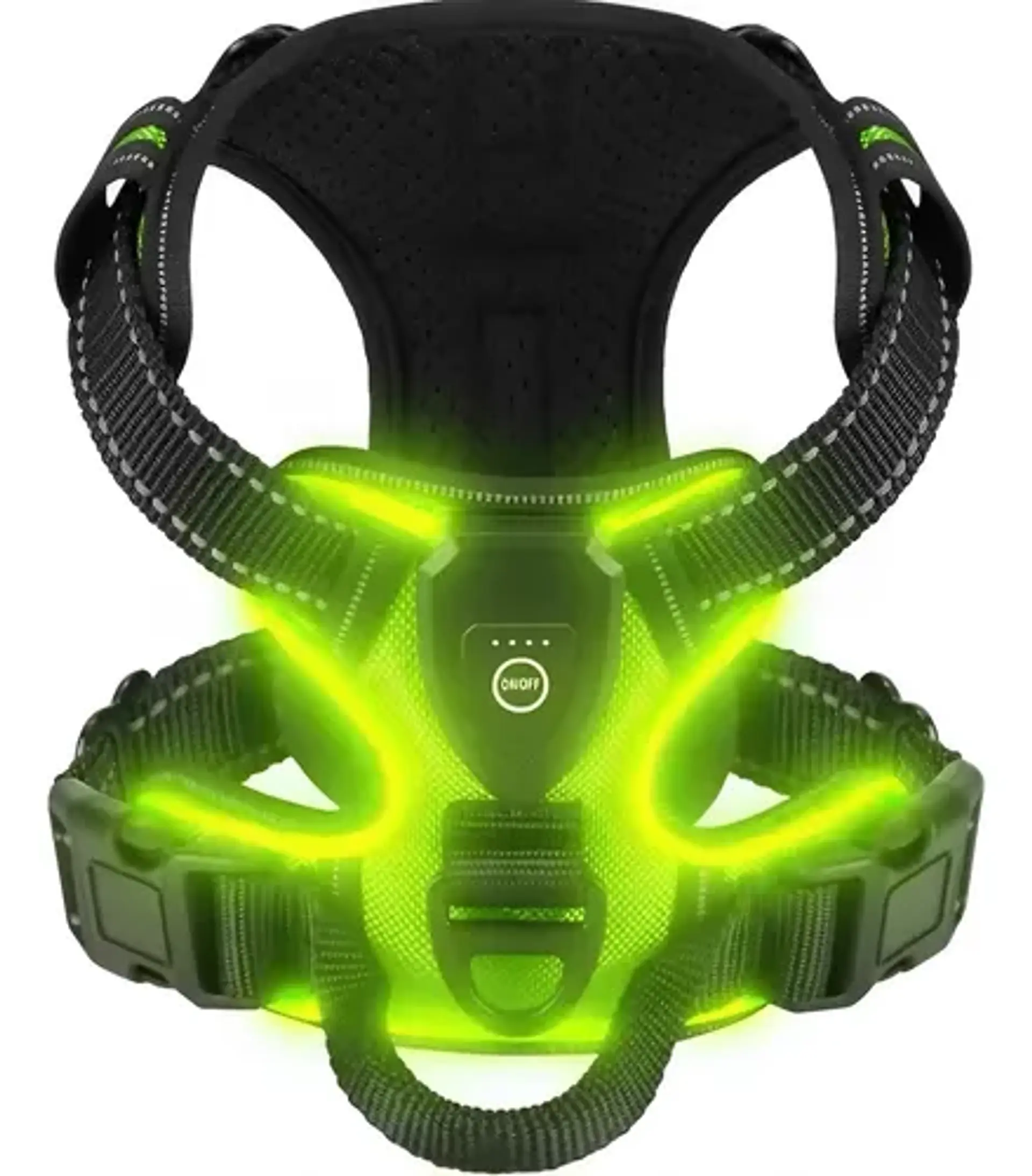 Arnes con luz para perros recargable USB para paseos nocturnos 1
