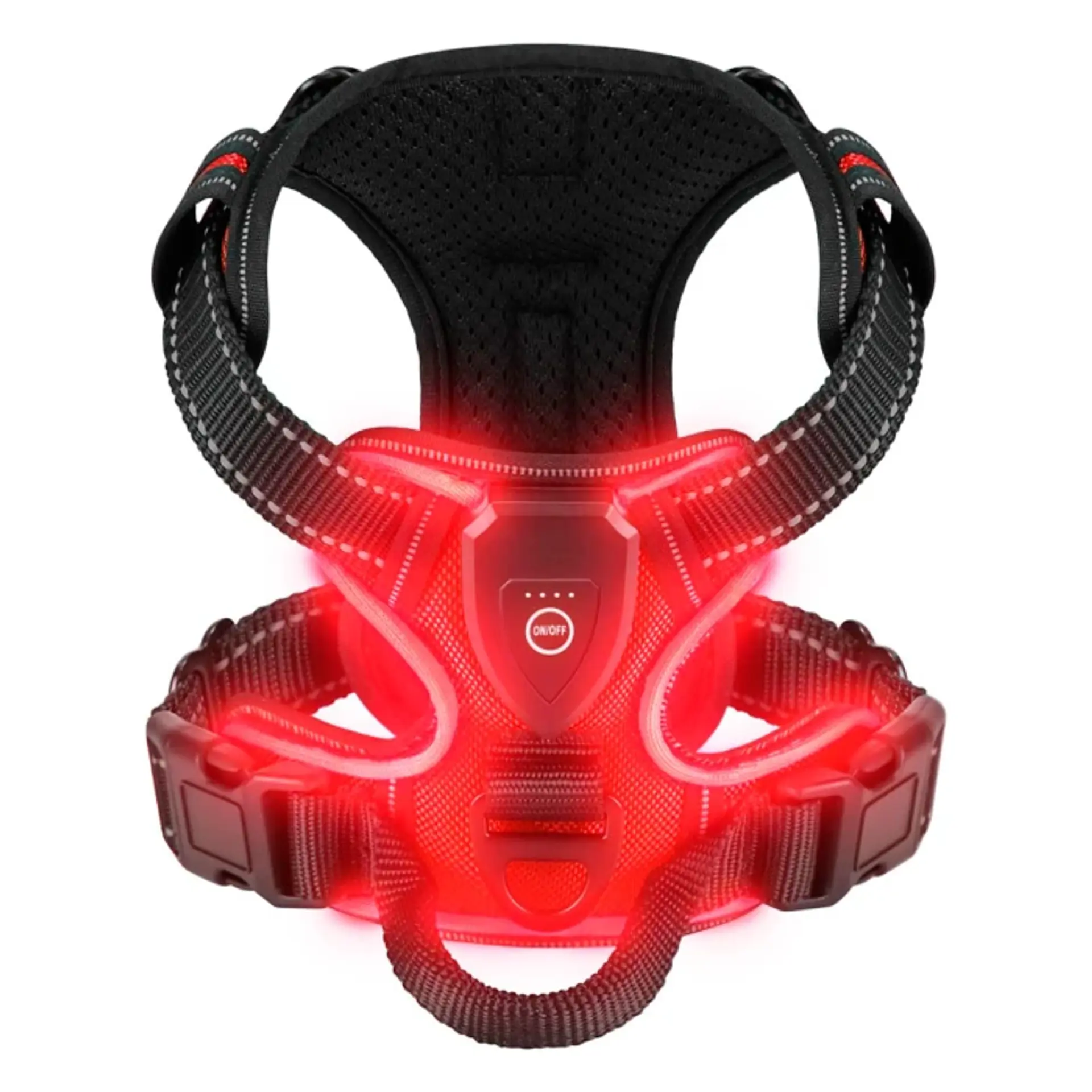 Arnes con luz para perros recargable USB para paseos nocturnos 4