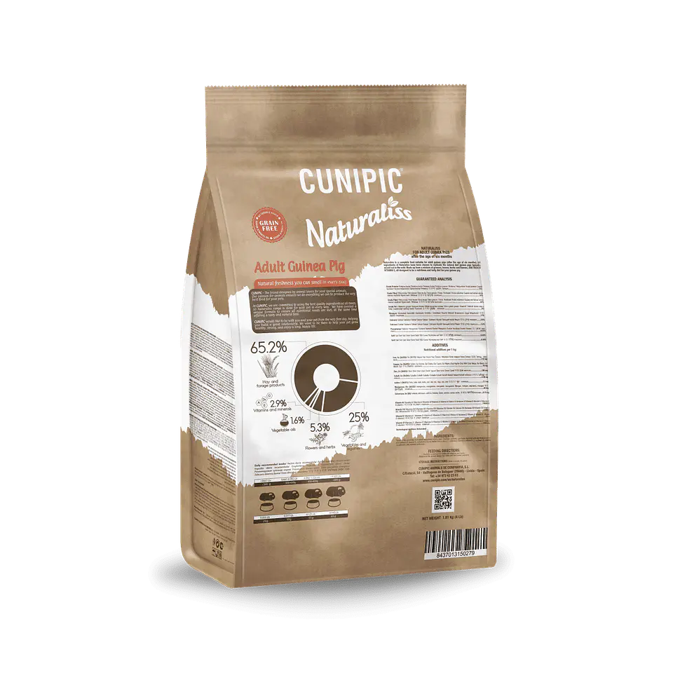 CUNIPIC NATURALISS GRAIN FREE COBAYA ADULTA 1,81 KG 2