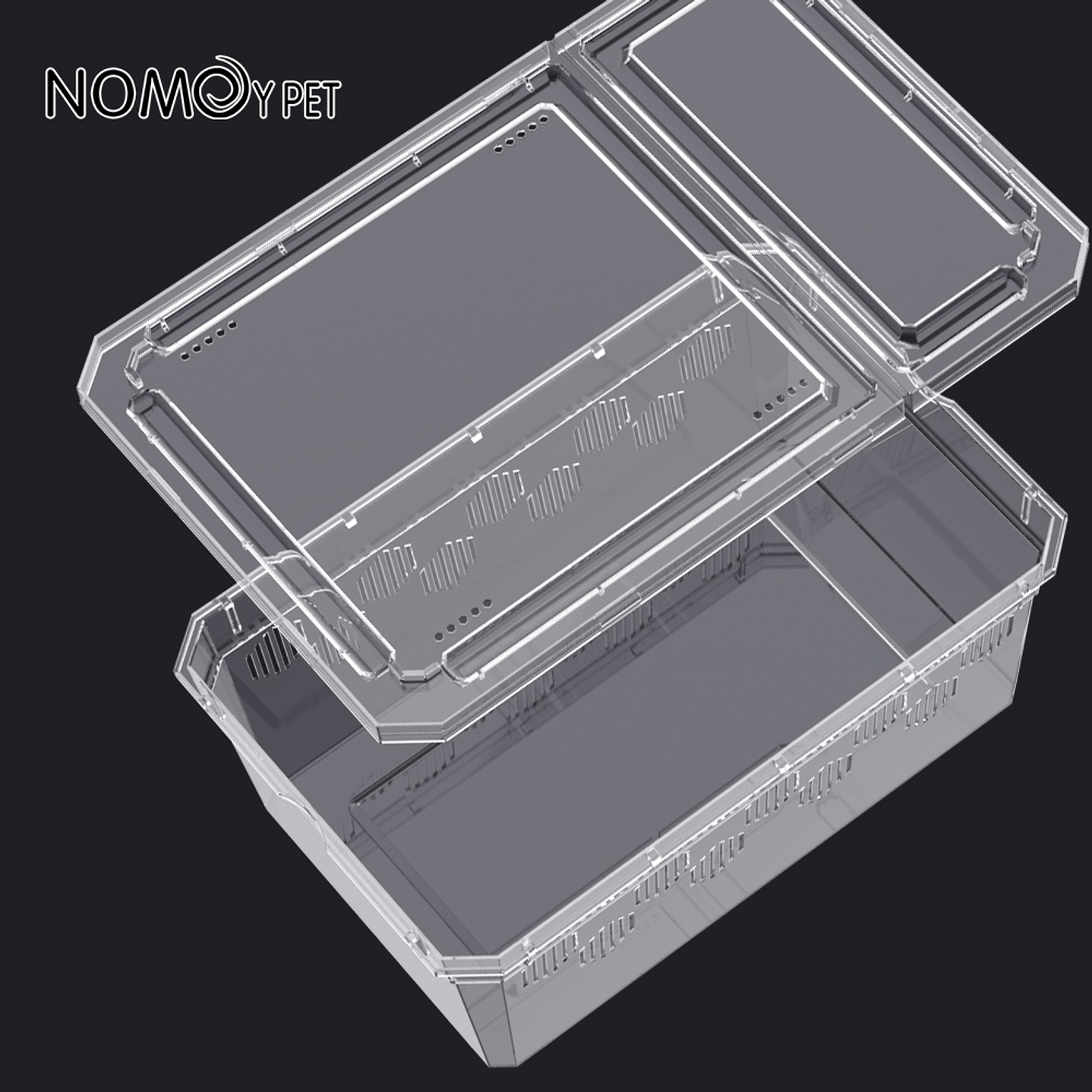 Caja de cría para reptiles transparente y apilable 2