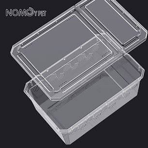 Caja de cría para reptiles transparente y apilable
