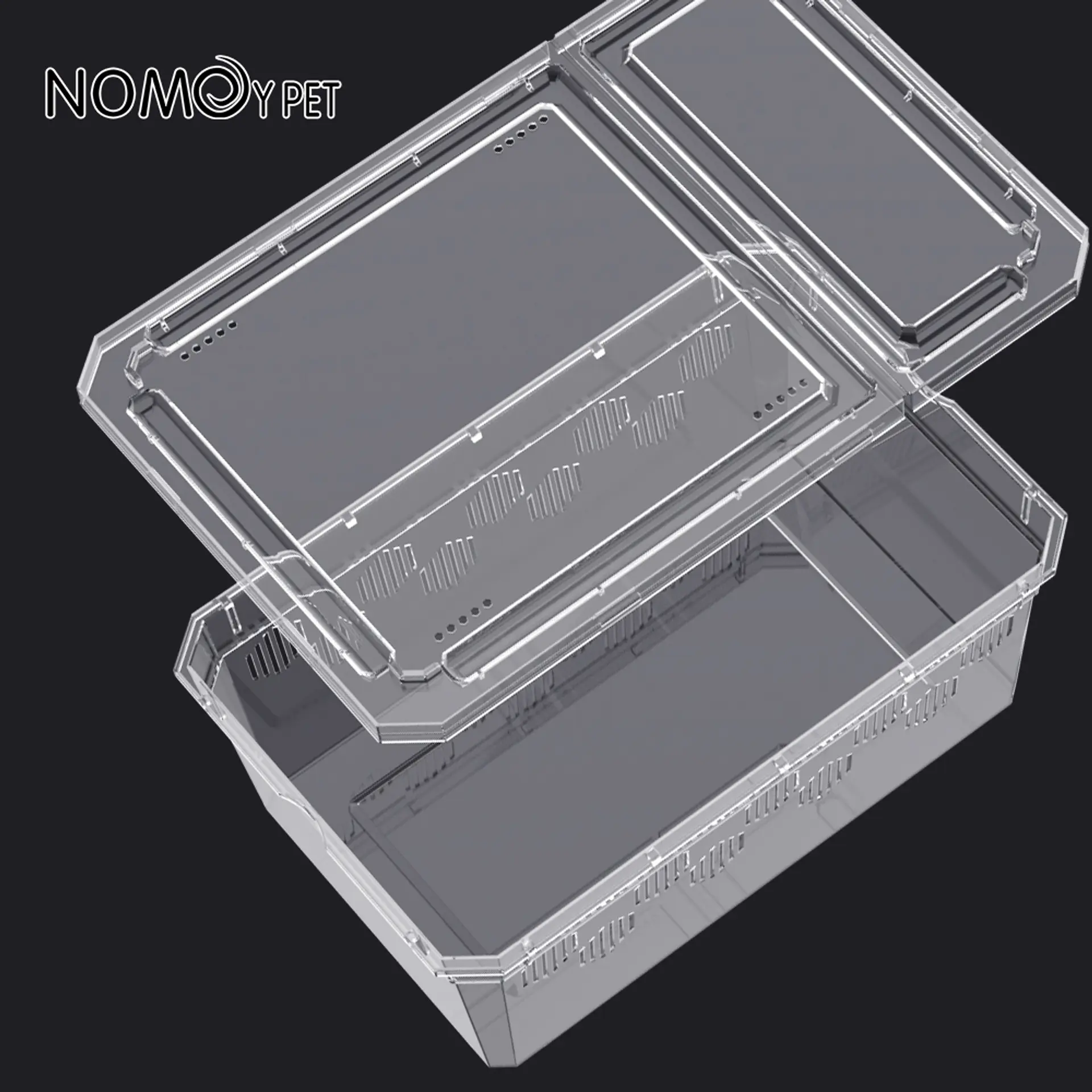 Caja de cría para reptiles transparente y apilable 2