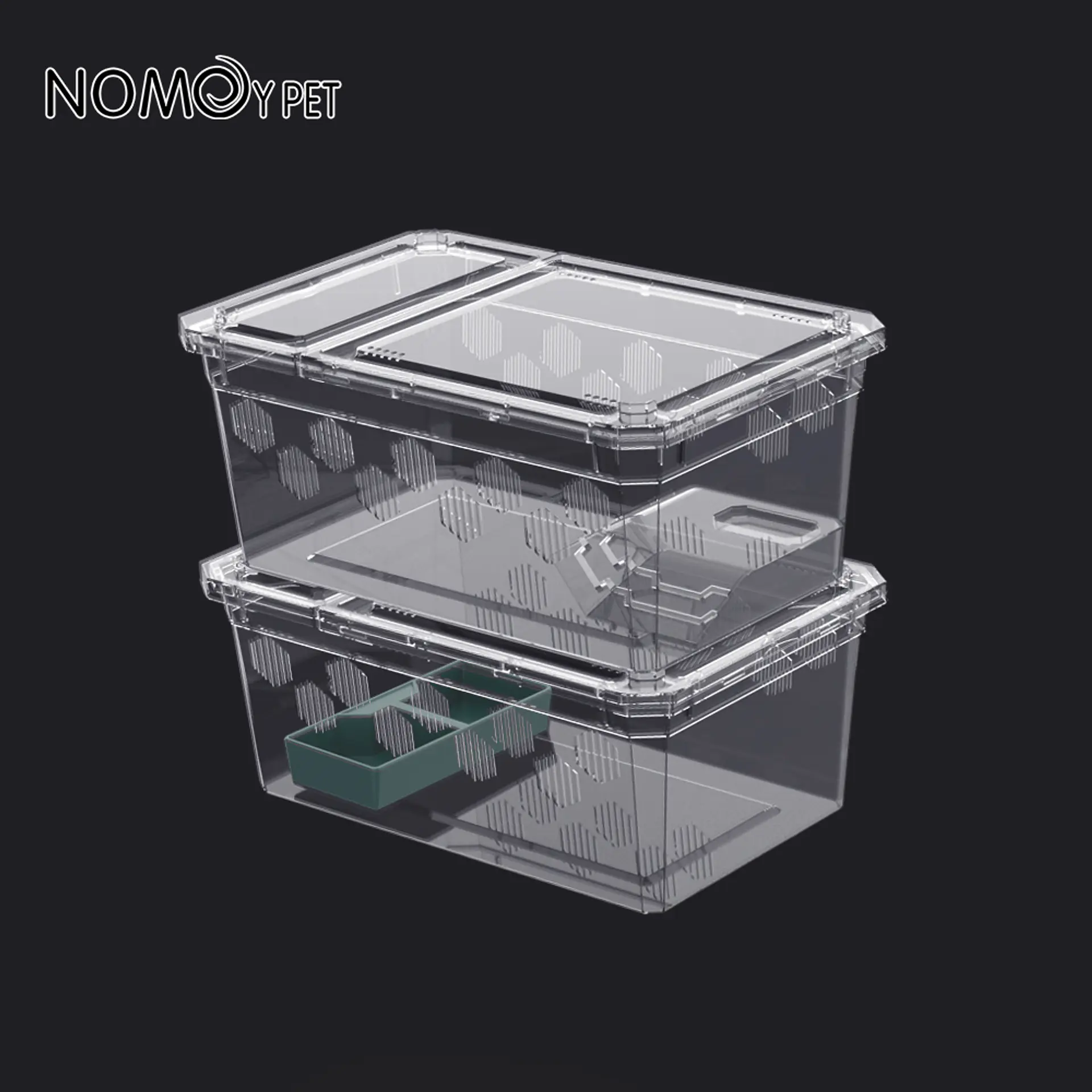 Caja de cría para reptiles transparente y apilable 5