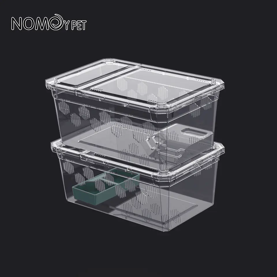 Caja de cría para reptiles transparente y apilable 5