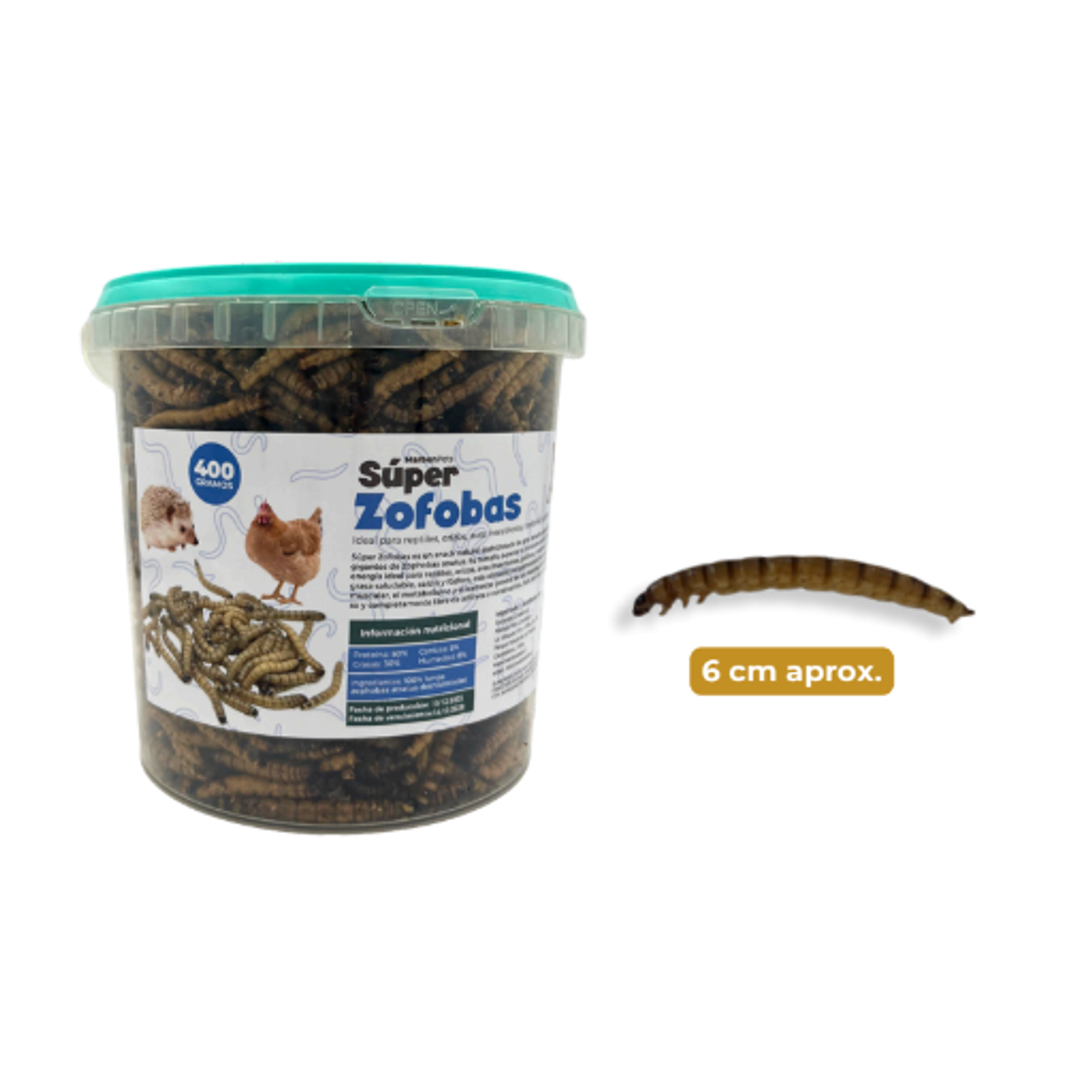 Zophobas Deshidratadas 400 gramos 1