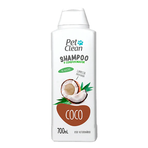 Shampoo Acondicionador Coco 700ml Perros Gatos PetClean