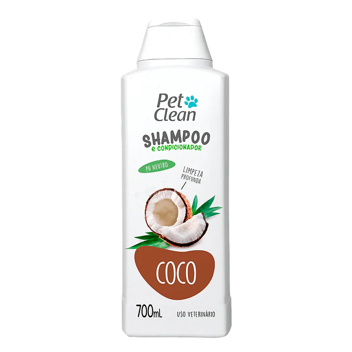 Shampoo Acondicionador Coco 700ml Perros Gatos PetClean 1