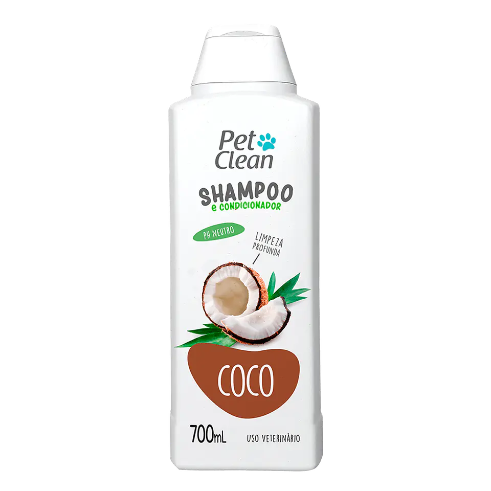 Shampoo Acondicionador Coco 700ml Perros Gatos PetClean 1