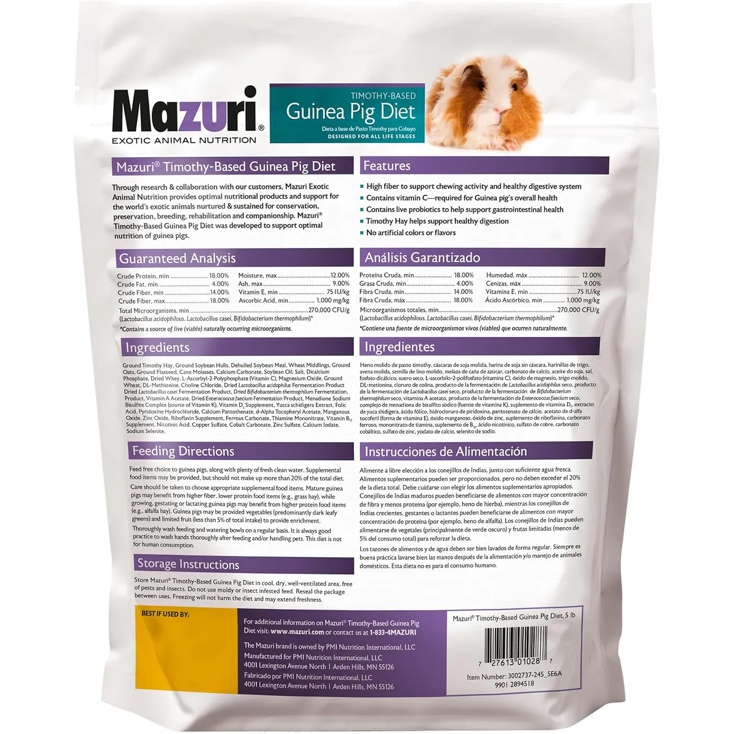 Alimento pellet Mazuri Cuy  3