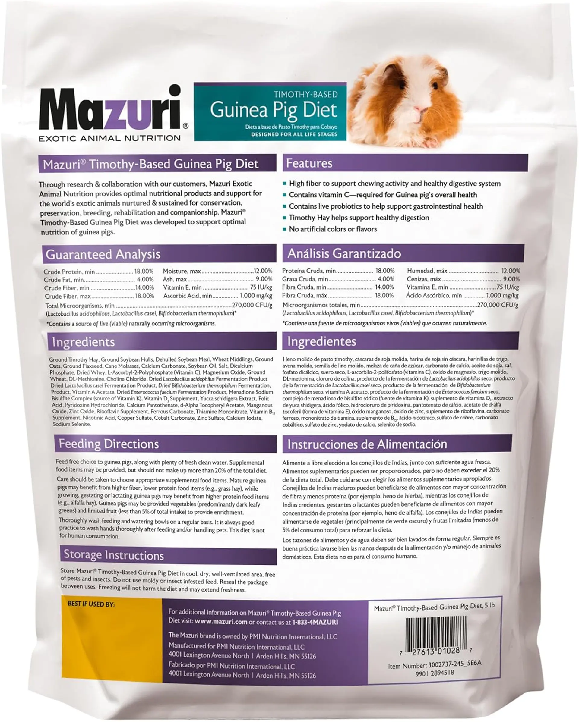Alimento pellet Mazuri Cuy  3