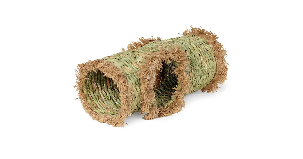 Túnel de pasto natural para conejos