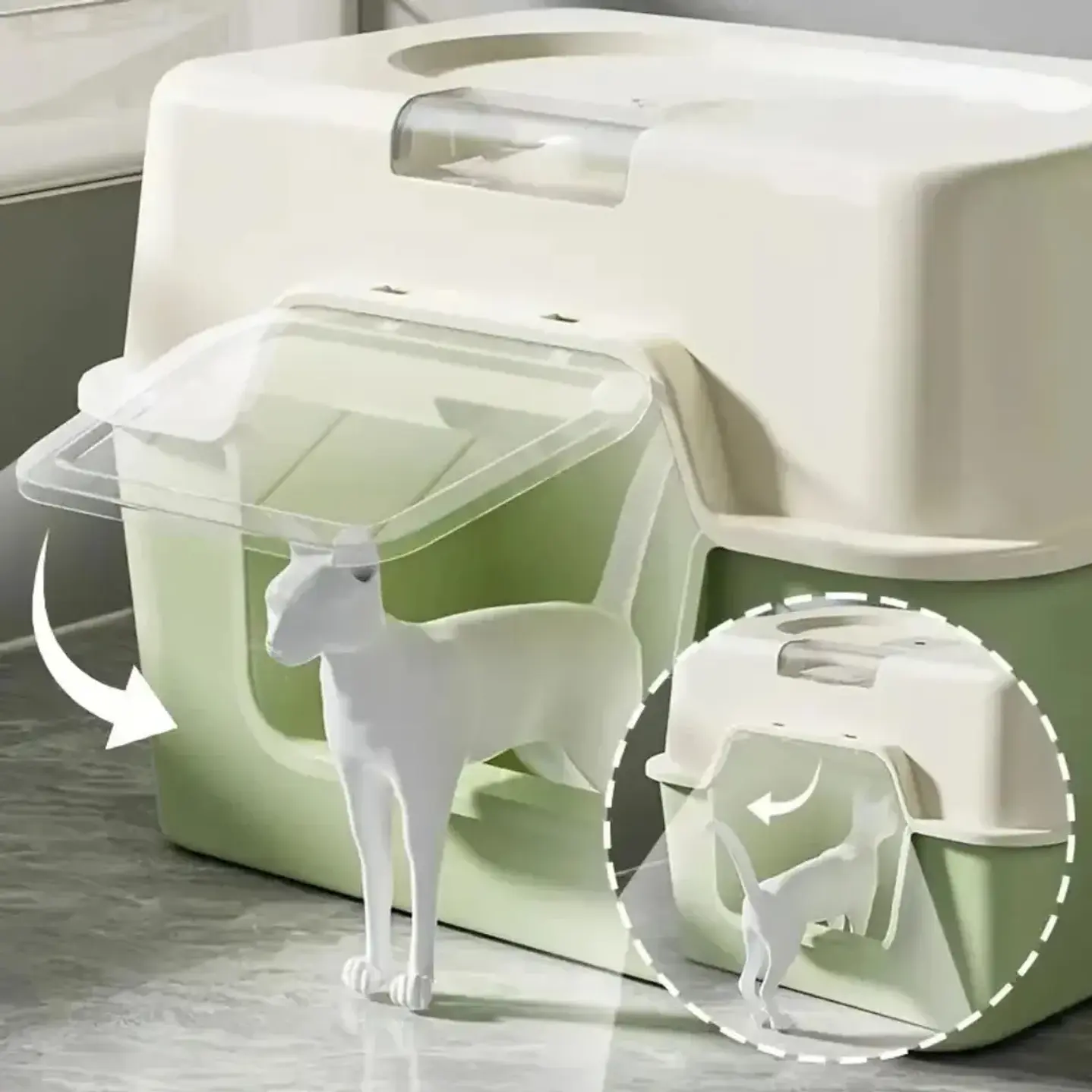 Arenero Gatos 2 en 1 Grande 52cm sin Olores con Pala 4