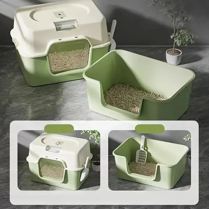 Arenero Gatos 2 en 1 Grande 52cm sin Olores con Pala 6