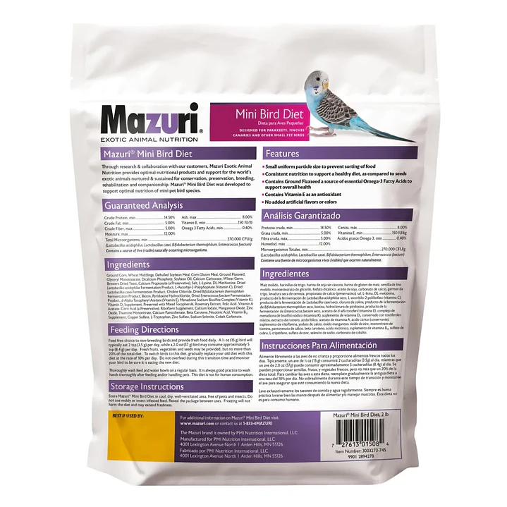 Mazuri Small Mini Bird Diet 2