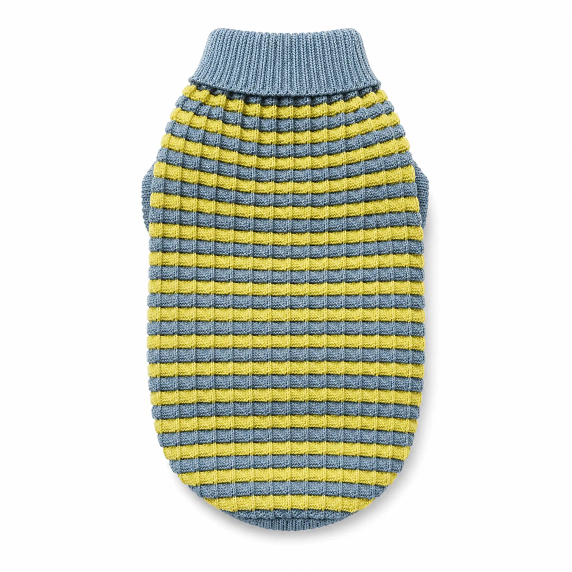 Sueter tejido mascota azul-amarillo 3