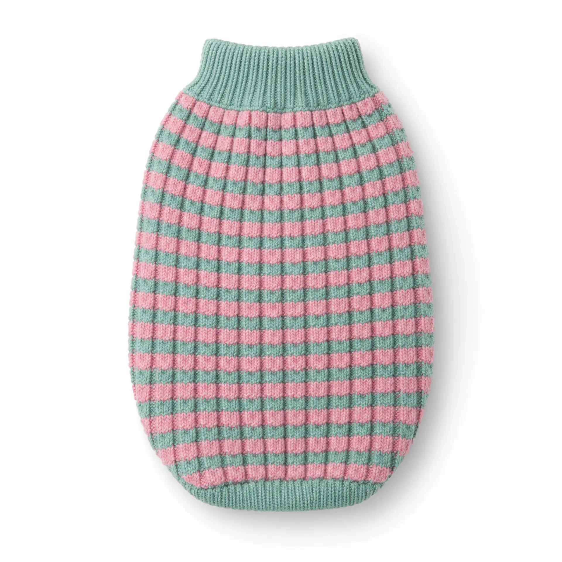 Sueter tejido mascota verde rosa 5
