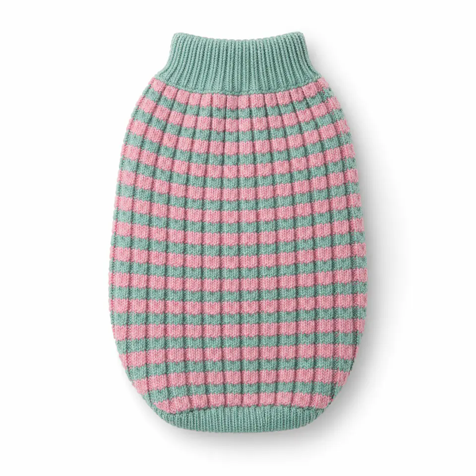 Sueter tejido mascota verde rosa 5