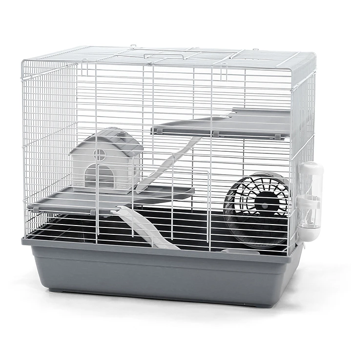 Jaula para Hámster de 2 Pisos H4702 – Equipada con Rueda, Casa y Accesorios 1