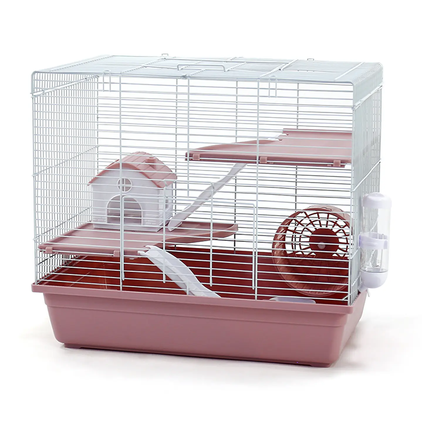 Jaula para Hámster de 2 Pisos H4702 – Equipada con Rueda, Casa y Accesorios 2