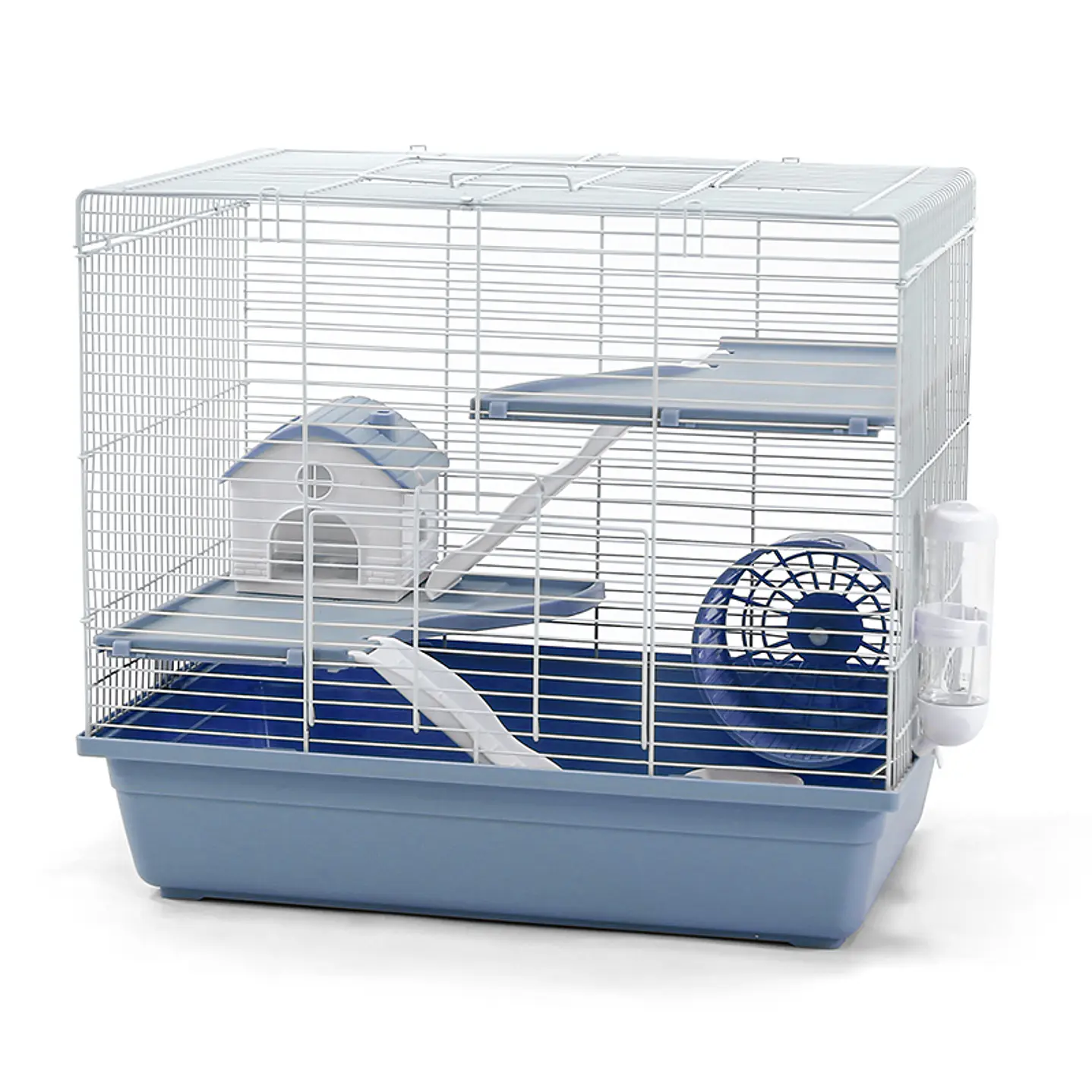 Jaula para Hámster de 2 Pisos H4702 – Equipada con Rueda, Casa y Accesorios 3