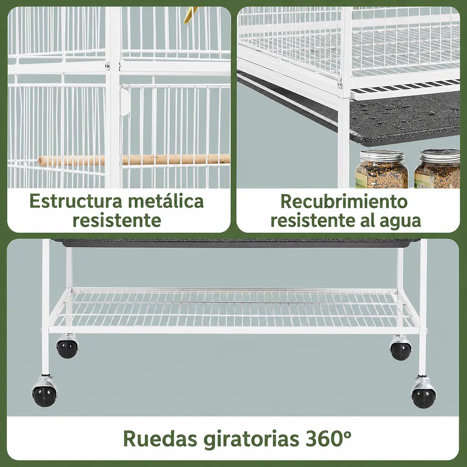 A33 Jaula para Pinzón, Periquito y Cacatúa – 79 x 52 x 130,5 cm 5