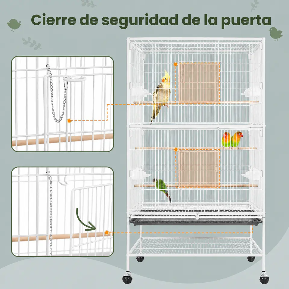 A33 Jaula para Pinzón, Periquito y Cacatúa – 79 x 52 x 130,5 cm 9
