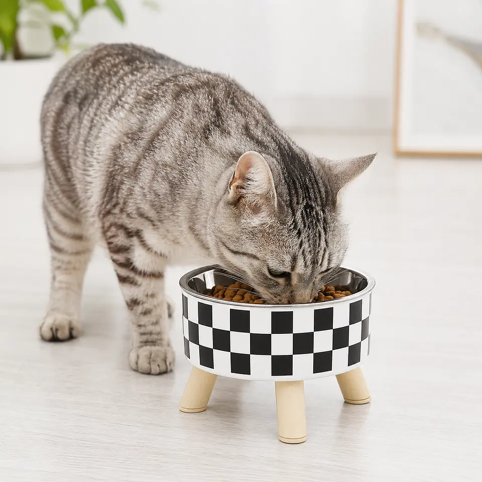 Plato elevado para gato – Acero inoxidable 450 ml 4