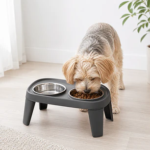 Comedero elevado doble para mascotas – Acero inoxidable