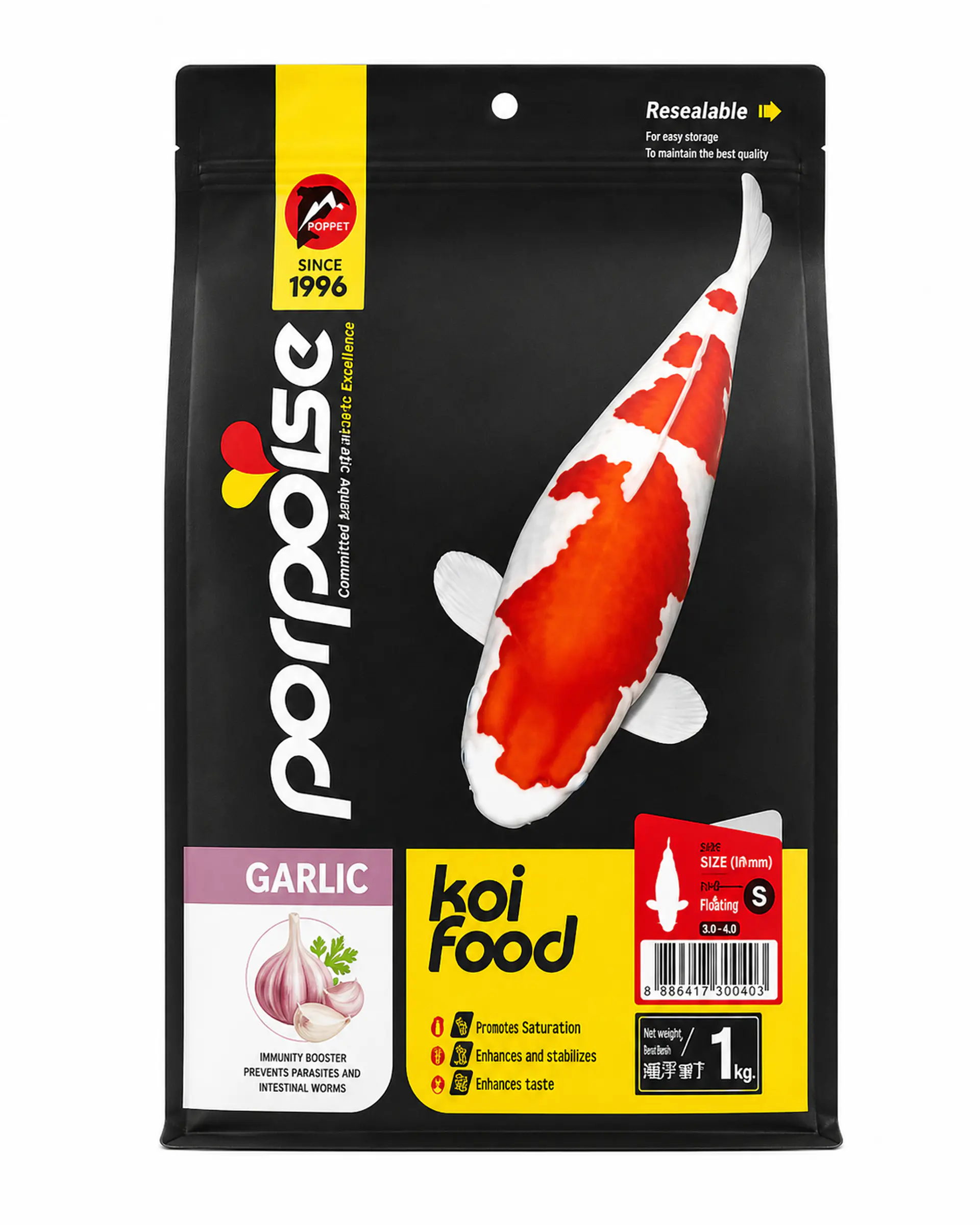 Alimento Koi Granulado 1 kg con ajo S 1