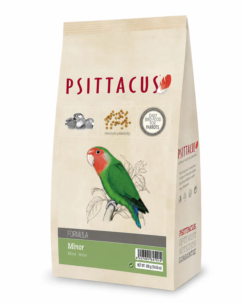 Psittacus Minor – Alimento Completo para Agapornis, Forpus, Kakarikis y Pyrrhuras 1