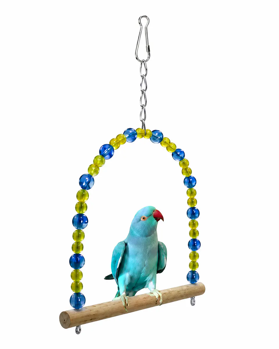 Columpio para Aves con Cuentas Acrílicas 1,5 × 18 cm 1
