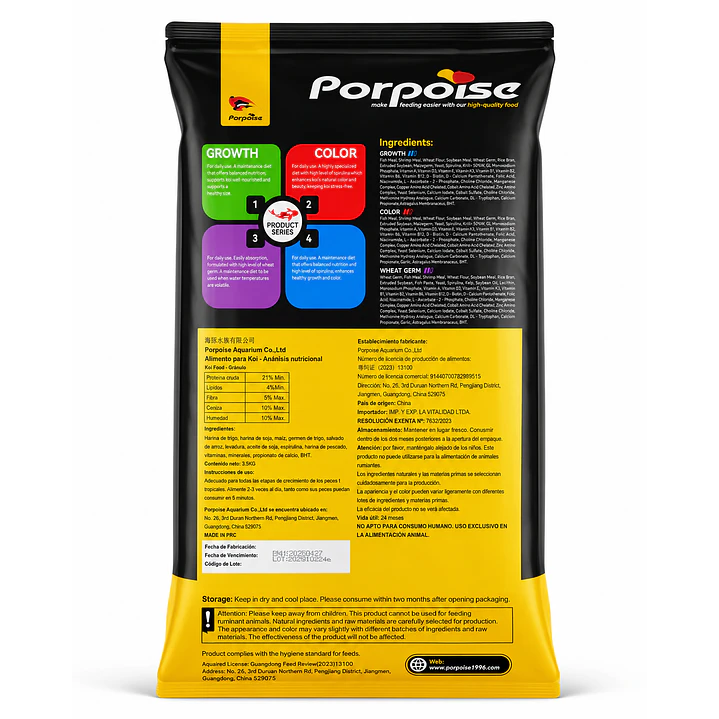 Alimento Porpoise Colour Sticks para Koi y Peces Tropicales 2