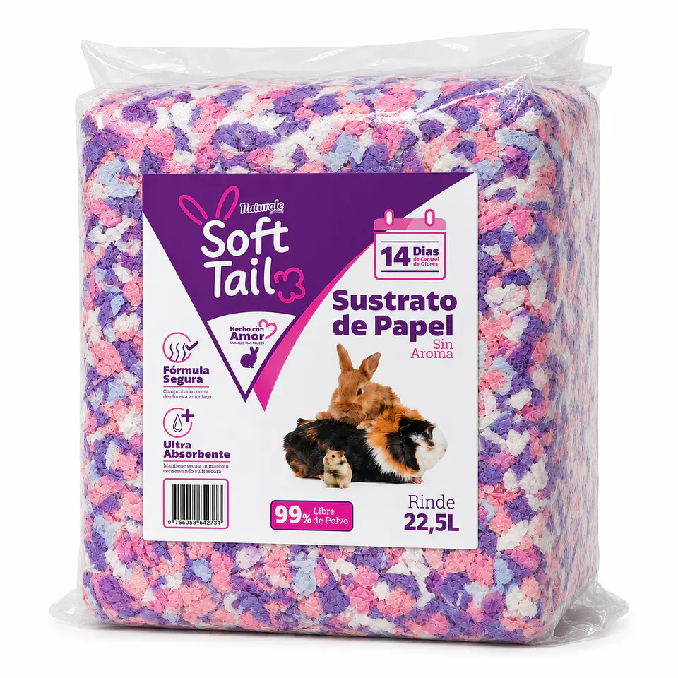 Sustrato de Papel de Colores 22,5 L para Pequeñas Mascotas 1
