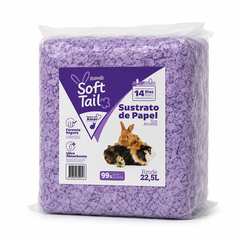 Sustrato de Papel de Colores 22,5 L para Pequeñas Mascotas 2
