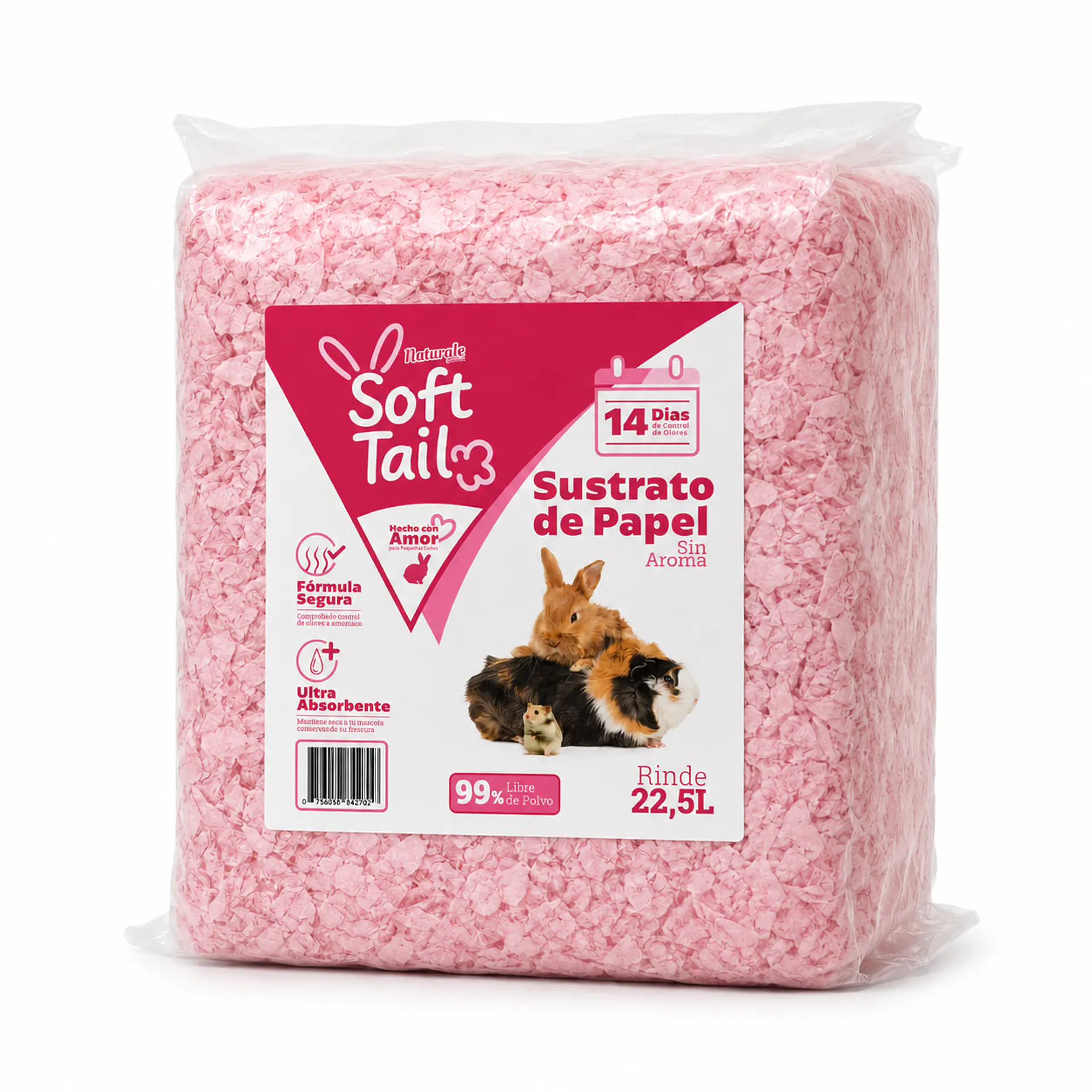 Sustrato de Papel de Colores 22,5 L para Pequeñas Mascotas 3