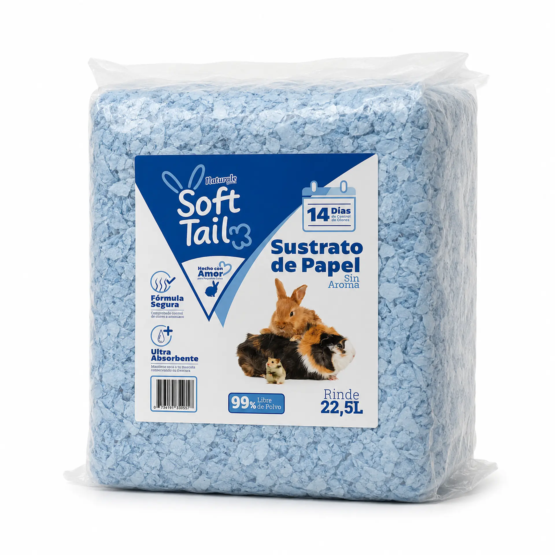 Sustrato de Papel de Colores 22,5 L para Pequeñas Mascotas 4