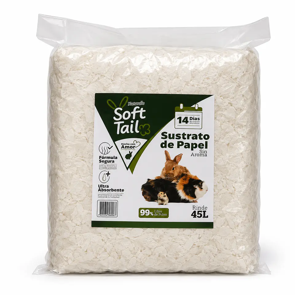 Sustrato de Papel Blanco para Pequeñas Mascotas | 22,5 L a 90 L 4