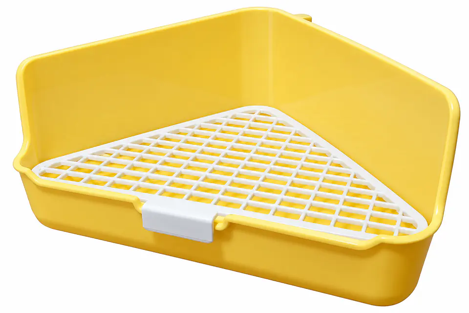 Baño Sanitario Esquinero para Conejo | 36 × 22 × 18 cm 1