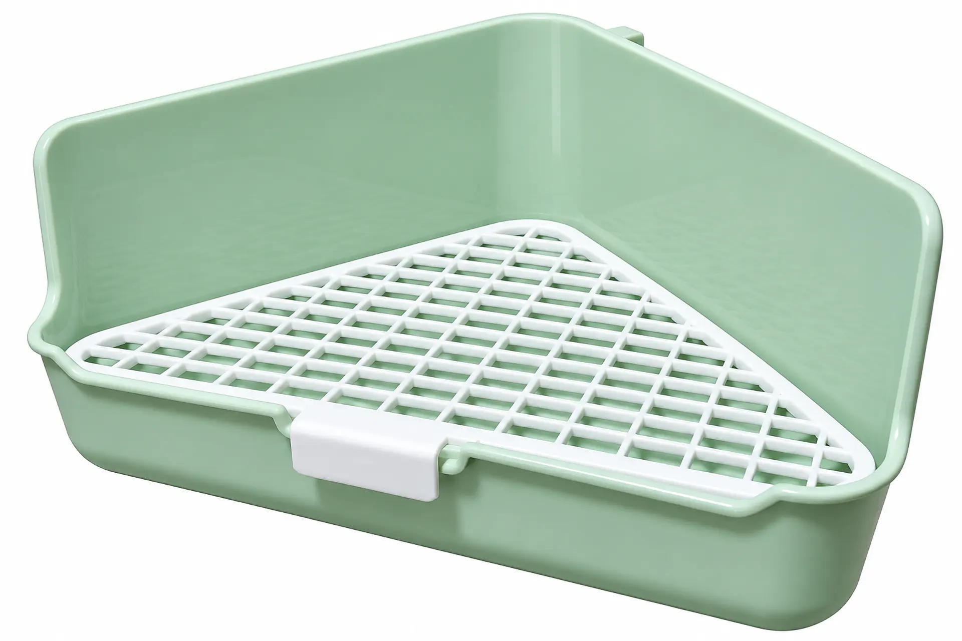 Baño Sanitario Esquinero para Conejo | 36 × 22 × 18 cm 2