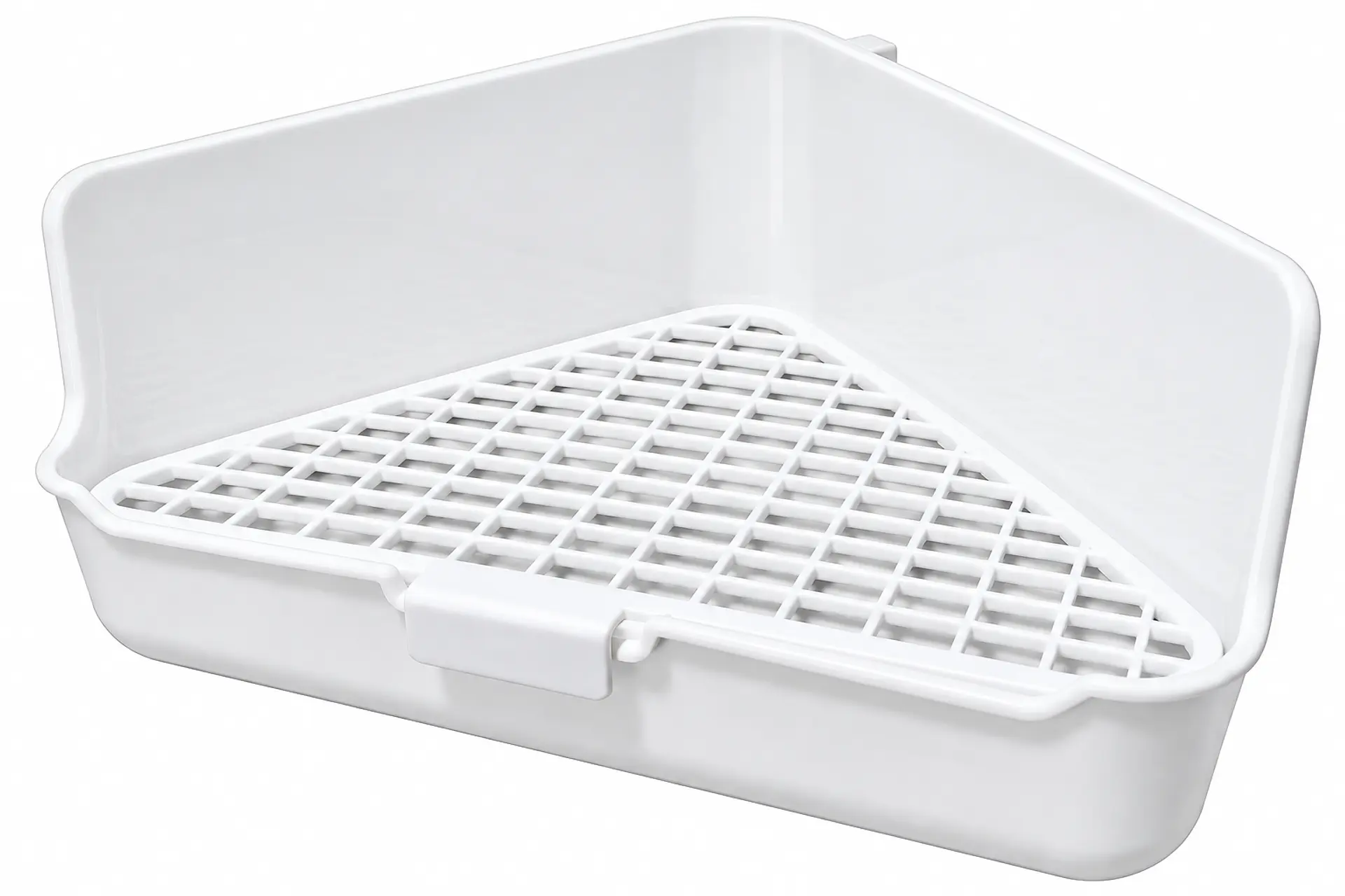 Baño Sanitario Esquinero para Conejo | 36 × 22 × 18 cm 3