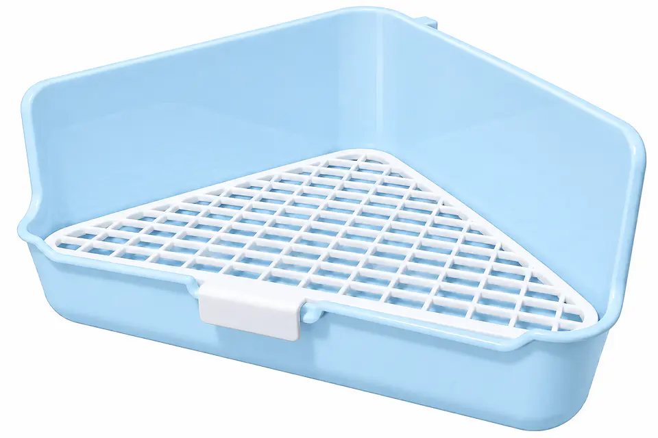 Baño Sanitario Esquinero para Conejo | 36 × 22 × 18 cm 4