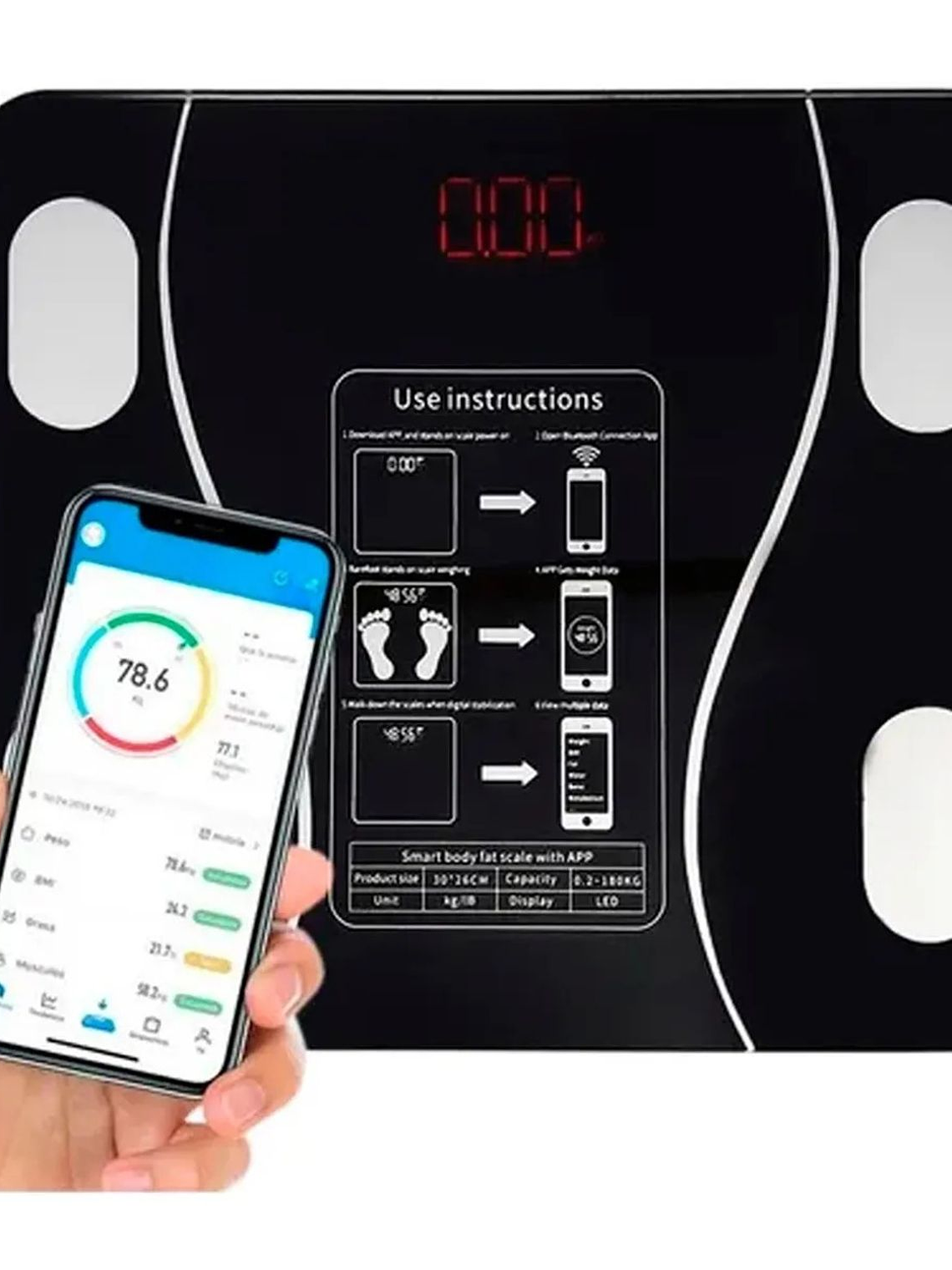 Báscula Inteligente de Bioimpedancia Digital Bluetooth 1