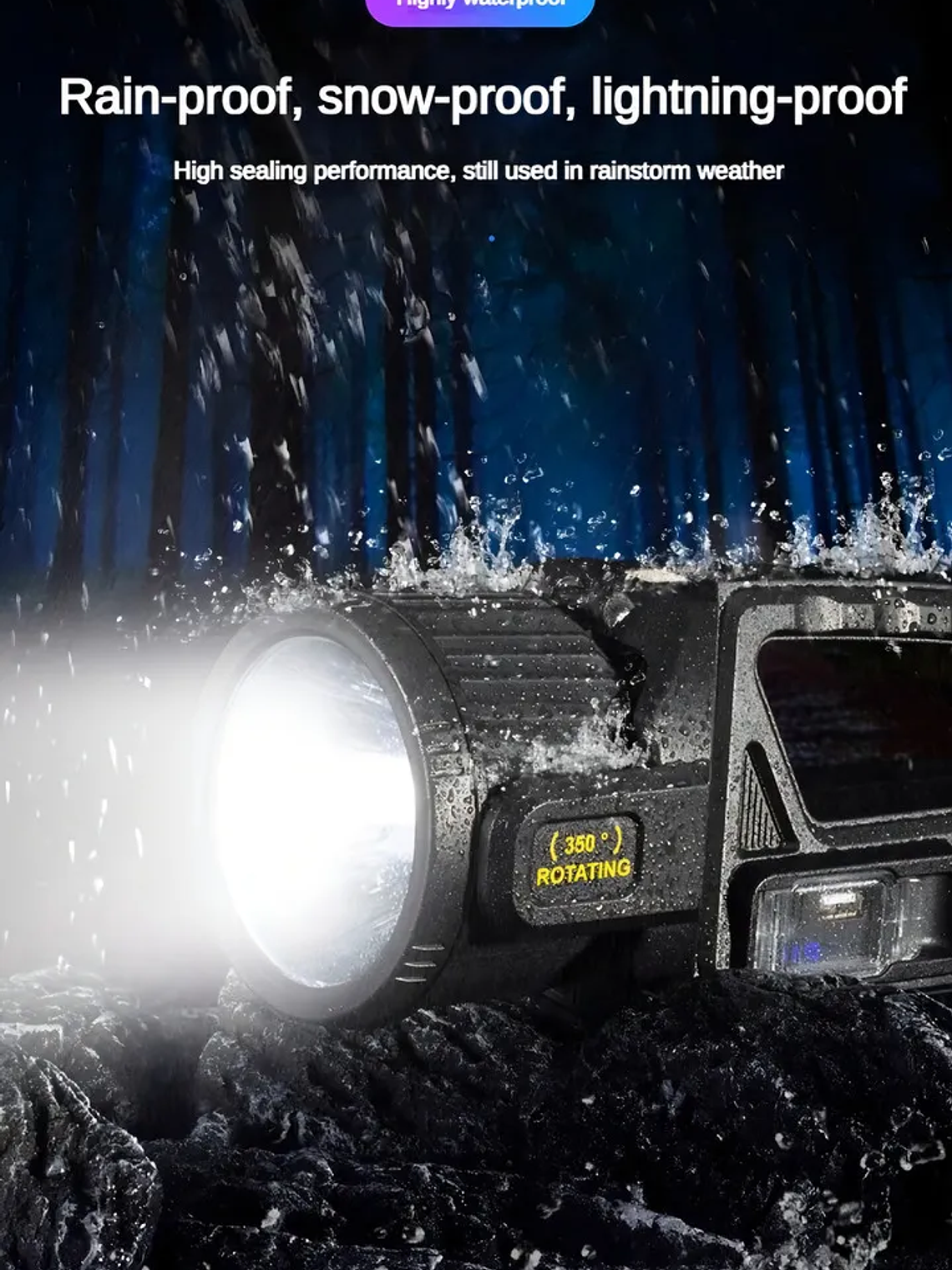 LINTERNA SOLAR RECARGABLE LED 1500 LM  3