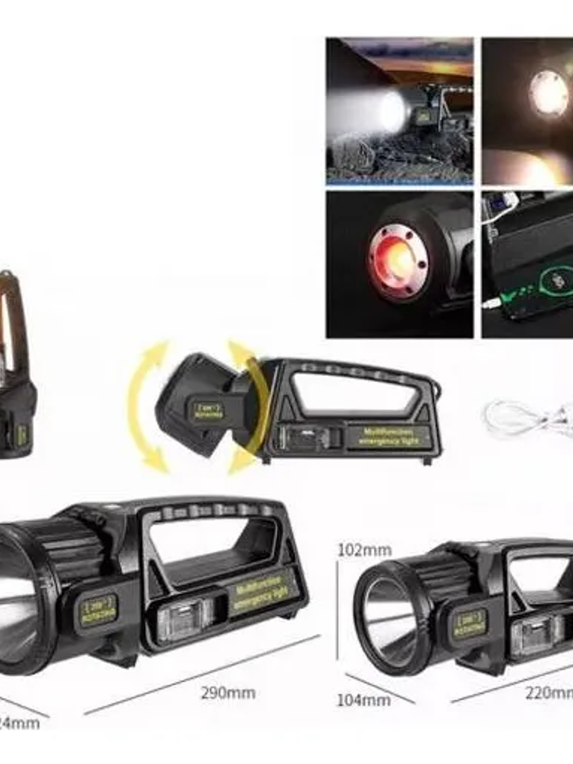 LINTERNA SOLAR RECARGABLE LED 1500 LM  6