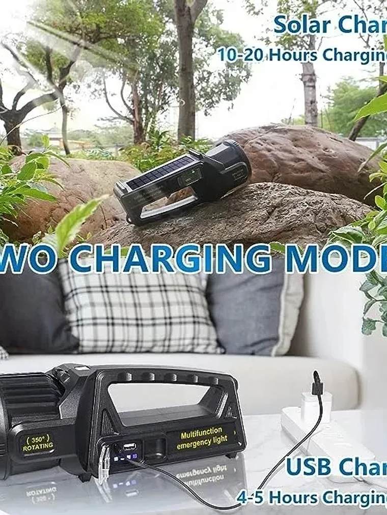 LINTERNA SOLAR RECARGABLE LED 1500 LM  7