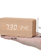 Reloj despertador digital de madera, reloj de mesa LED con temperatura para decoraciones de escritorio de oficina y dormitorio - Miniatura 3