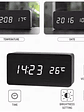 Reloj despertador digital de madera, reloj de mesa LED con temperatura para decoraciones de escritorio de oficina y dormitorio - Miniatura 4