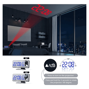 Reloj Despertador Digital con Proyector LED